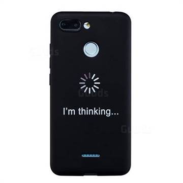 Thinking Stick Figure Matte Black TPU Phone Cover for Mi Xiaomi Redmi 6