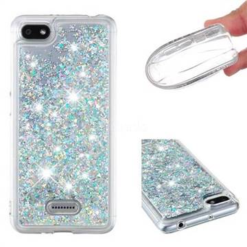 Dynamic Liquid Glitter Quicksand Sequins TPU Phone Case for Mi Xiaomi Redmi 6 - Silver