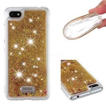 Dynamic Liquid Glitter Quicksand Sequins TPU Phone Case for Mi Xiaomi Redmi 6 - Golden