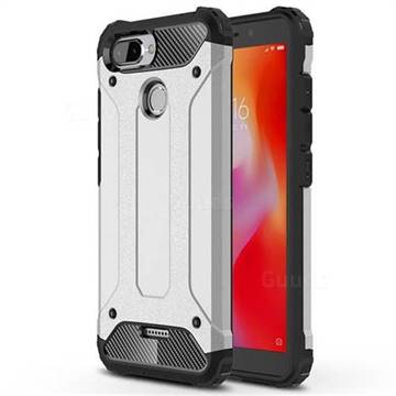 King Kong Armor Premium Shockproof Dual Layer Rugged Hard Cover for Mi Xiaomi Redmi 6 - Technology Silver