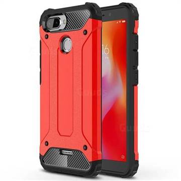 King Kong Armor Premium Shockproof Dual Layer Rugged Hard Cover for Mi Xiaomi Redmi 6 - Big Red