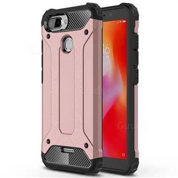King Kong Armor Premium Shockproof Dual Layer Rugged Hard Cover for Mi Xiaomi Redmi 6 - Rose Gold