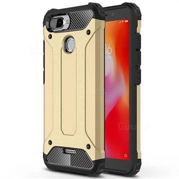 King Kong Armor Premium Shockproof Dual Layer Rugged Hard Cover for Mi Xiaomi Redmi 6 - Champagne Gold