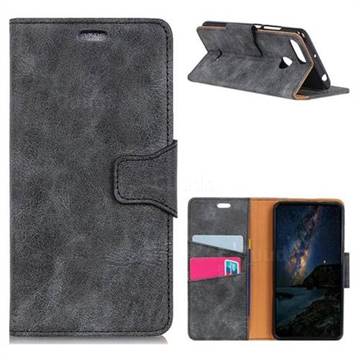 MURREN Luxury Retro Classic PU Leather Wallet Phone Case for Mi Xiaomi Redmi 6 - Gray