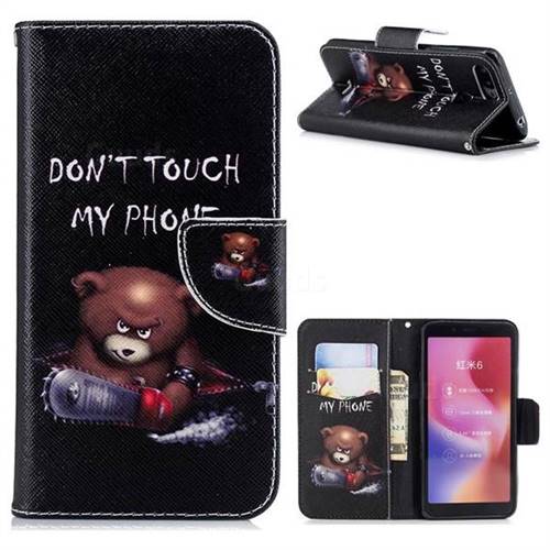 Chainsaw Bear Leather Wallet Case for Mi Xiaomi Redmi 6