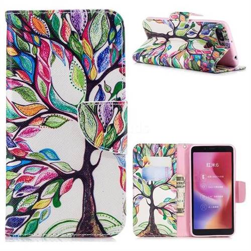The Tree of Life Leather Wallet Case for Mi Xiaomi Redmi 6