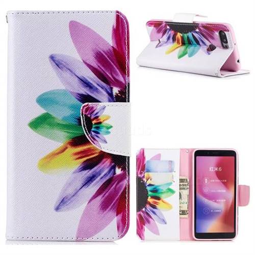Seven-color Flowers Leather Wallet Case for Mi Xiaomi Redmi 6