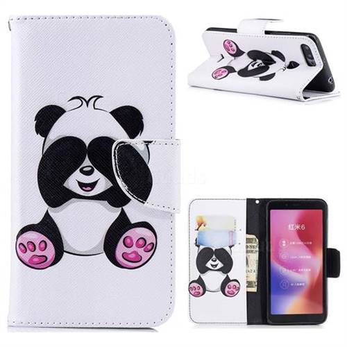 Lovely Panda Leather Wallet Case for Mi Xiaomi Redmi 6