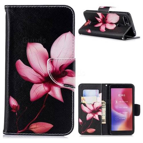 Lotus Flower Leather Wallet Case for Mi Xiaomi Redmi 6
