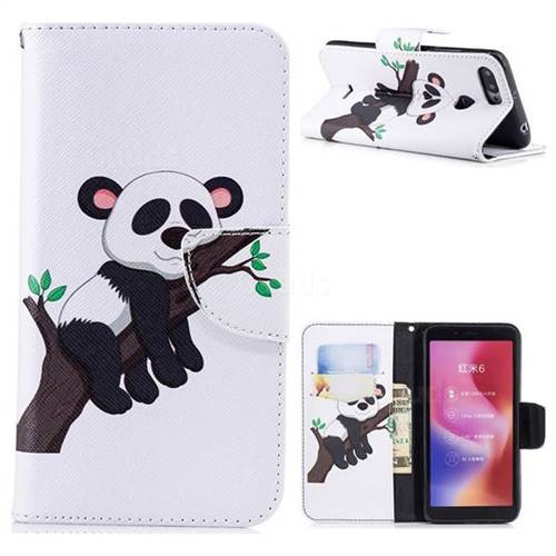 Tree Panda Leather Wallet Case for Mi Xiaomi Redmi 6