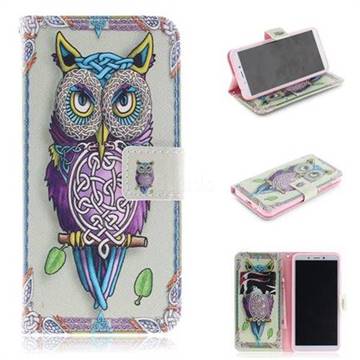Weave Owl PU Leather Wallet Case for Mi Xiaomi Redmi 6