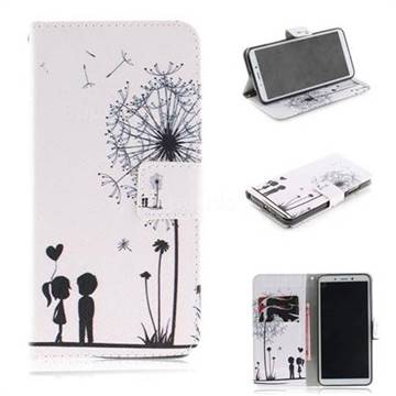 Couple Dandelion PU Leather Wallet Case for Mi Xiaomi Redmi 6