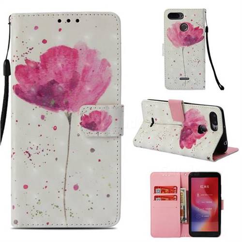 Watercolor 3D Painted Leather Wallet Case for Mi Xiaomi Redmi 6
