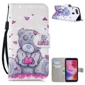 Love Panda 3D Painted Leather Wallet Phone Case for Mi Xiaomi Redmi 6