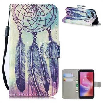 Feather Wind Chimes 3D Painted Leather Wallet Phone Case for Mi Xiaomi Redmi 6