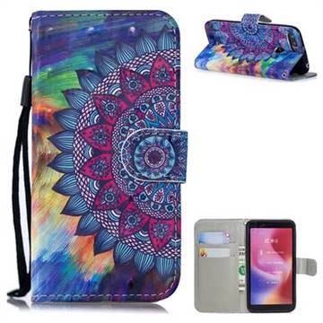 Oil Painting Mandala 3D Painted Leather Wallet Phone Case for Mi Xiaomi Redmi 6