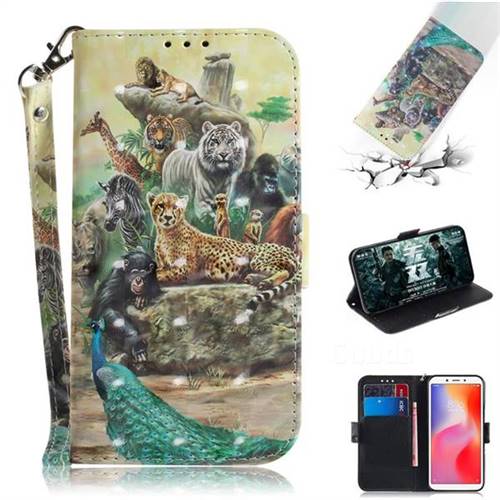 Beast Zoo 3D Painted Leather Wallet Phone Case for Mi Xiaomi Redmi 6