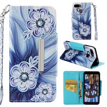 Button Flower Big Metal Buckle PU Leather Wallet Phone Case for Mi Xiaomi Redmi 6