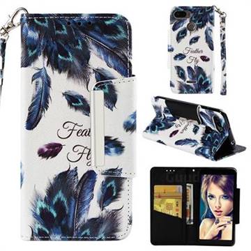 Peacock Feather Big Metal Buckle PU Leather Wallet Phone Case for Mi Xiaomi Redmi 6