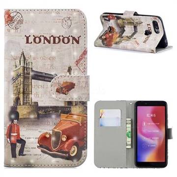 Retro London 3D Painted Leather Phone Wallet Case for Mi Xiaomi Redmi 6