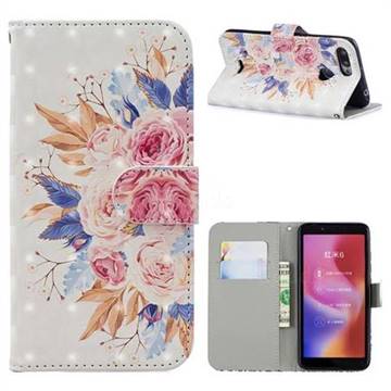 Rose Flowers 3D Painted Leather Phone Wallet Case for Mi Xiaomi Redmi 6