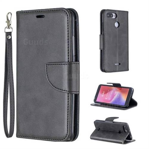 Classic Sheepskin PU Leather Phone Wallet Case for Mi Xiaomi Redmi 6 - Black