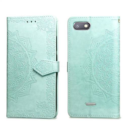 Embossing Imprint Mandala Flower Leather Wallet Case for Mi Xiaomi Redmi 6 - Green