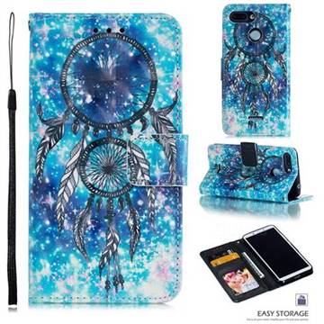 Blue Wind Chime 3D Painted Leather Phone Wallet Case for Mi Xiaomi Redmi 6