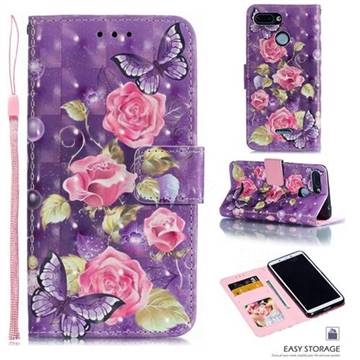 Purple Butterfly Flower 3D Painted Leather Phone Wallet Case for Mi Xiaomi Redmi 6