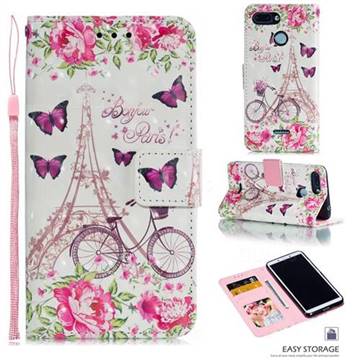 Bicycle Flower Tower 3D Painted Leather Phone Wallet Case for Mi Xiaomi Redmi 6