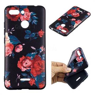 Safflower 3D Embossed Relief Black Soft Back Cover for Mi Xiaomi Redmi 6A