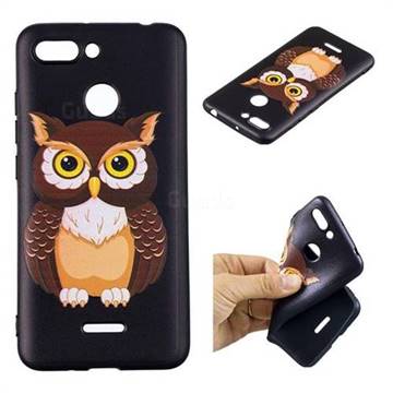 Big Owl 3D Embossed Relief Black Soft Back Cover for Mi Xiaomi Redmi 6A