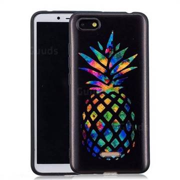 Colorful Pineapple 3D Embossed Relief Black Soft Back Cover for Mi Xiaomi Redmi 6A