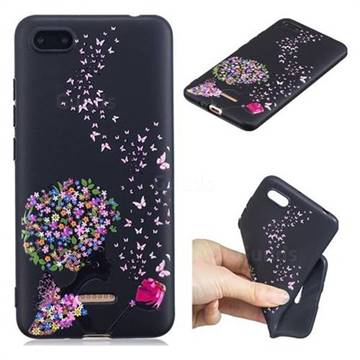 Corolla Girl 3D Embossed Relief Black TPU Cell Phone Back Cover for Mi Xiaomi Redmi 6A