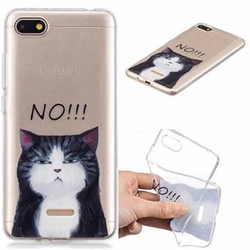 Cat Say No Clear Varnish Soft Phone Back Cover for Mi Xiaomi Redmi 6A