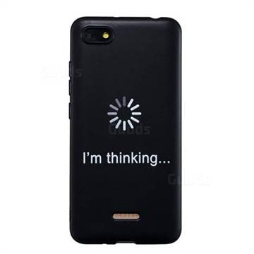 Thinking Stick Figure Matte Black TPU Phone Cover for Mi Xiaomi Redmi 6A