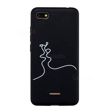 Kiss Stick Figure Matte Black TPU Phone Cover for Mi Xiaomi Redmi 6A