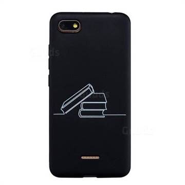 Book Stick Figure Matte Black TPU Phone Cover for Mi Xiaomi Redmi 6A