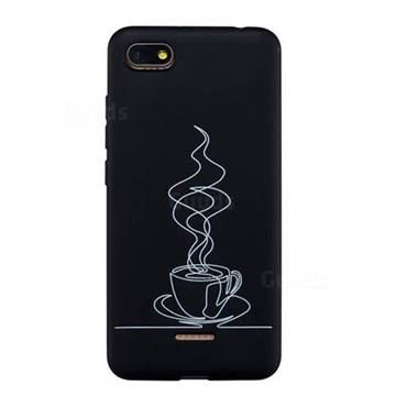 Coffee Cup Stick Figure Matte Black TPU Phone Cover for Mi Xiaomi Redmi 6A