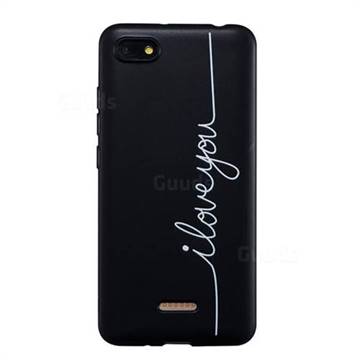 Love Stick Figure Matte Black TPU Phone Cover for Mi Xiaomi Redmi 6A