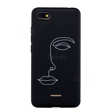 Half face Stick Figure Matte Black TPU Phone Cover for Mi Xiaomi Redmi 6A