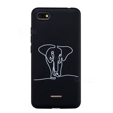 Elephant Stick Figure Matte Black TPU Phone Cover for Mi Xiaomi Redmi 6A