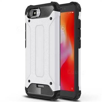 King Kong Armor Premium Shockproof Dual Layer Rugged Hard Cover for Mi Xiaomi Redmi 6A - White