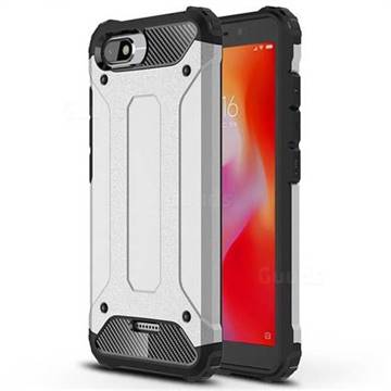 King Kong Armor Premium Shockproof Dual Layer Rugged Hard Cover for Mi Xiaomi Redmi 6A - Technology Silver
