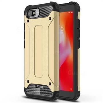 King Kong Armor Premium Shockproof Dual Layer Rugged Hard Cover for Mi Xiaomi Redmi 6A - Champagne Gold