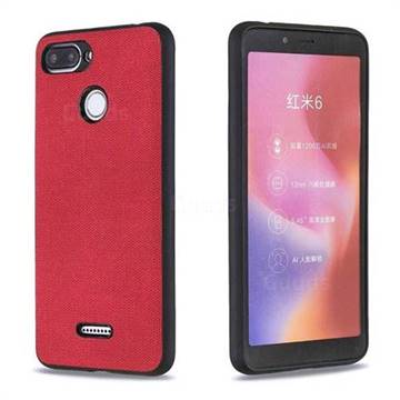 Canvas Cloth Coated Soft Phone Cover for Mi Xiaomi Redmi 6A - Red