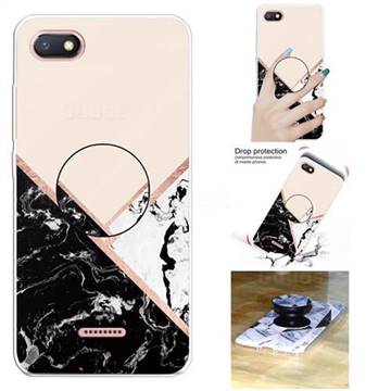 Black White Marble Pop Stand Holder Varnish Phone Cover For Mi Xiaomi Redmi 6a Back Cover Guuds