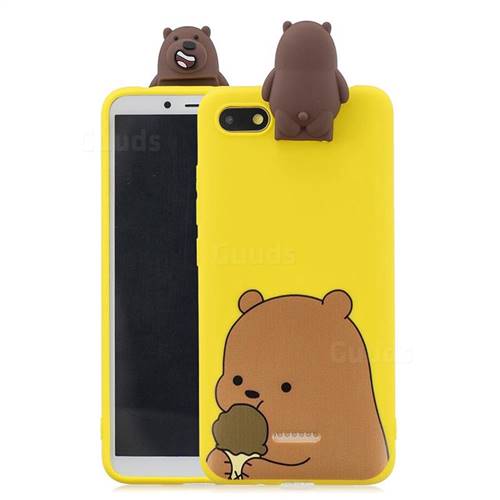 Brown Bear Soft 3D Climbing Doll Stand Soft Case for Mi Xiaomi Redmi 6A