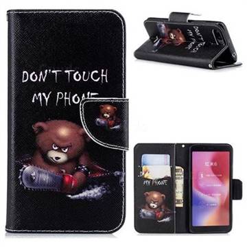 Chainsaw Bear Leather Wallet Case for Mi Xiaomi Redmi 6A