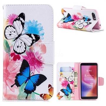 Vivid Flying Butterflies Leather Wallet Case for Mi Xiaomi Redmi 6A